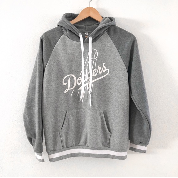 Grey And White Dodgers Hoodie 